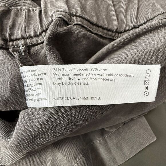 Eileen Fisher Grayish Brown Linen Blend Pants - Picture 6 of 7
